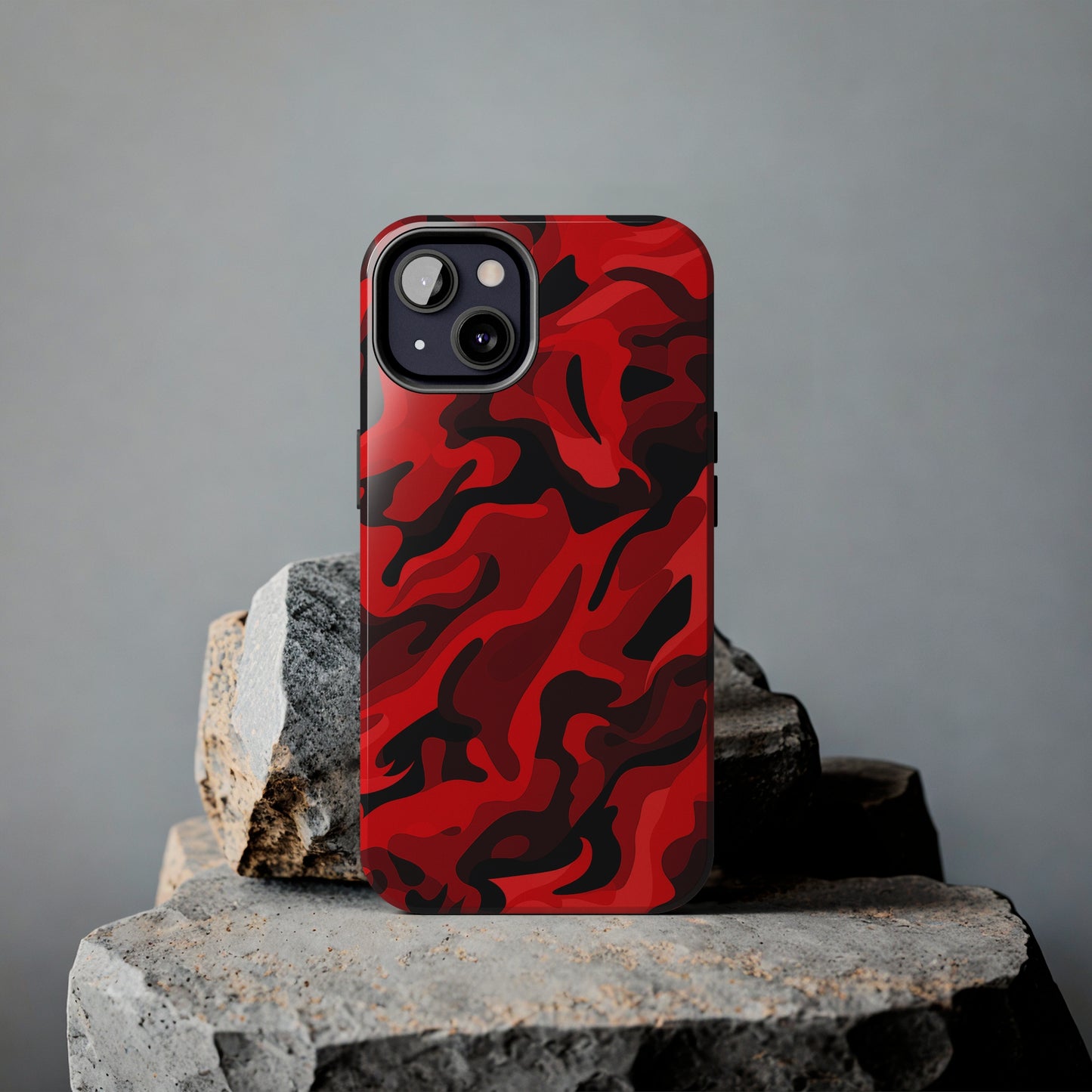 Red Camouflage, iPhone 7, 8, X, 11, 12, 13, 14, 15+ case.