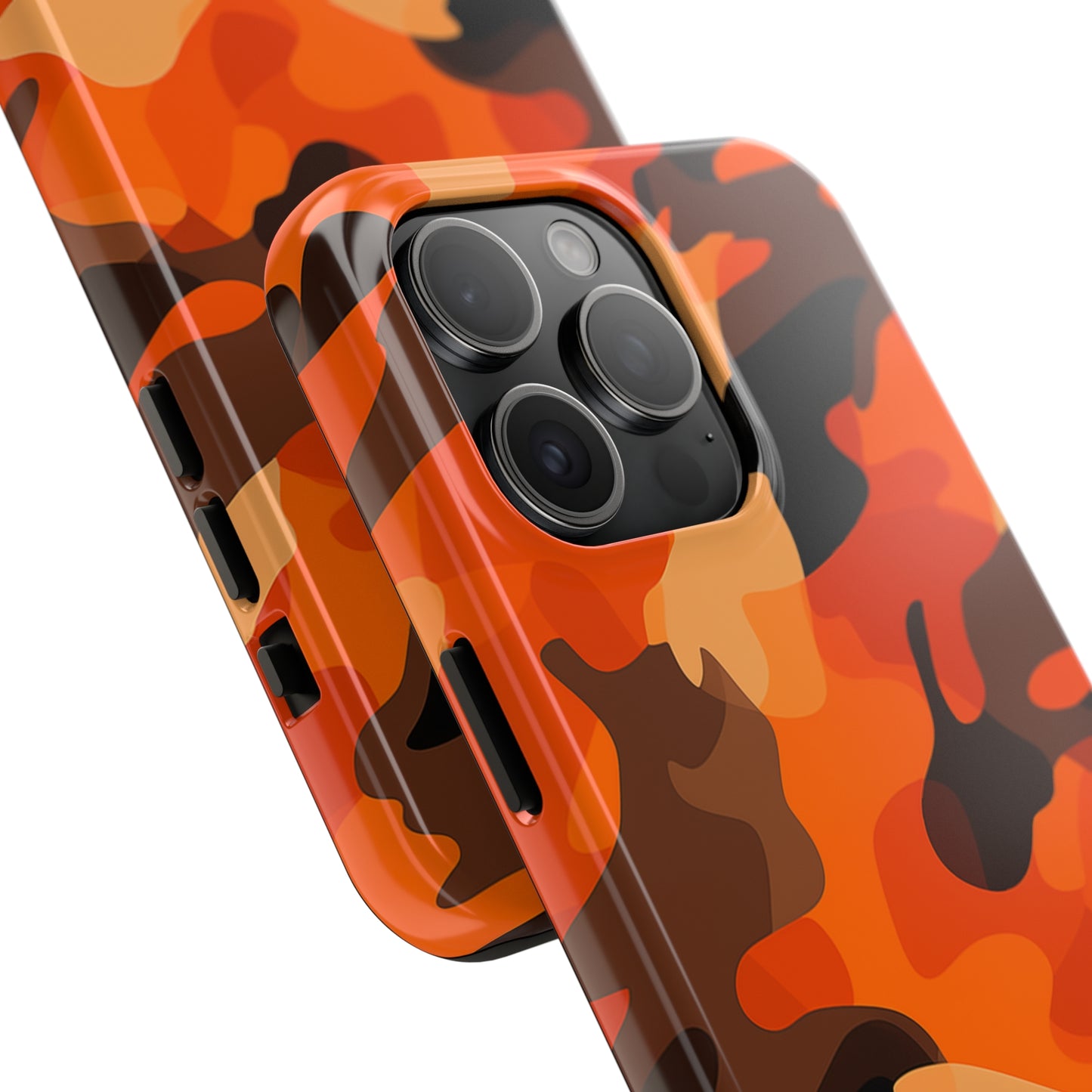 Orange Camouflage, iPhone 7, 8, X, 11, 12, 13, 14, 15+ case.