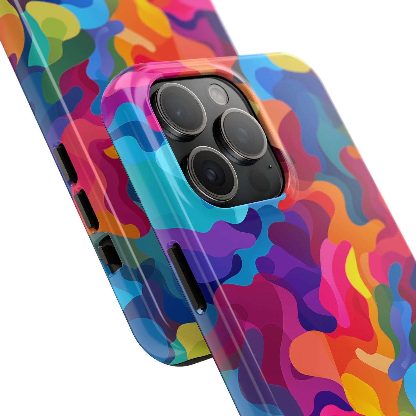 Rainbow Camouflage, iPhone 7, 8, X, 11, 12, 13, 14, 15+ case.