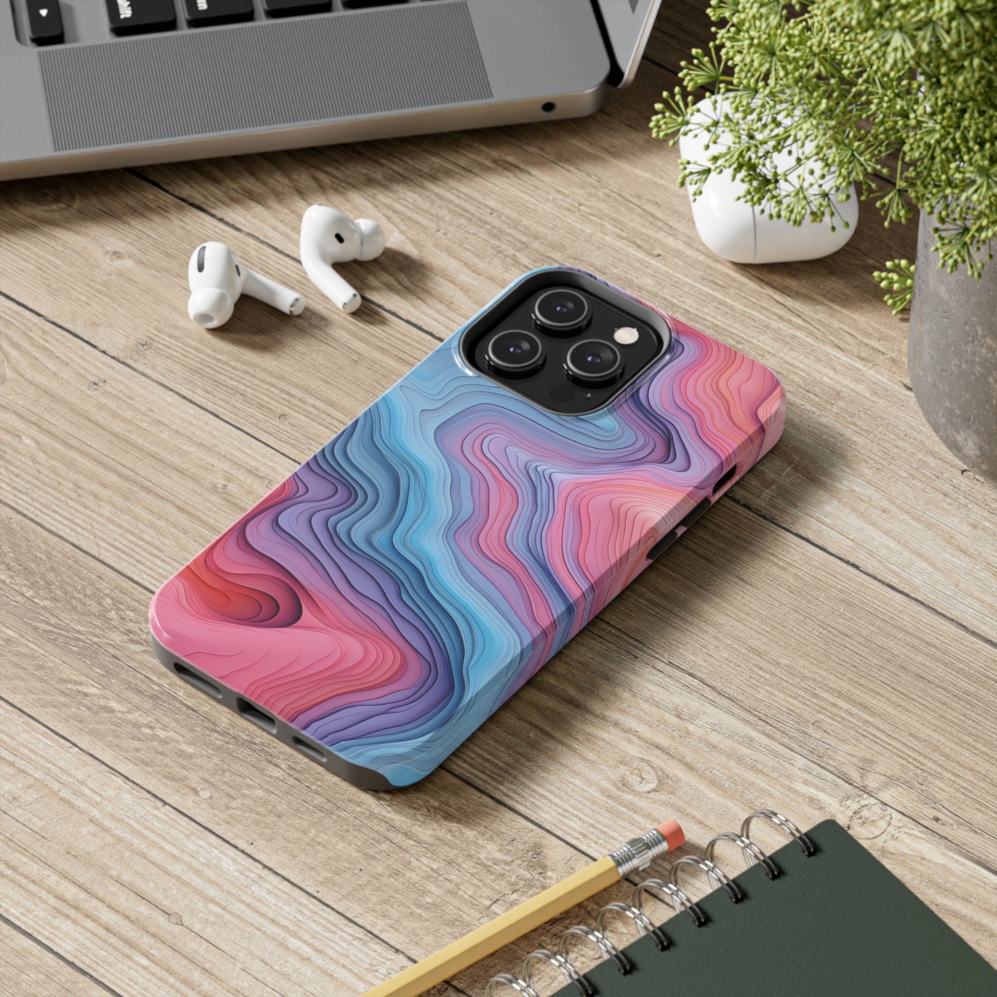 Topographical, iPhone 7, 8, X, 11, 12, 13, 14, 15+ case.