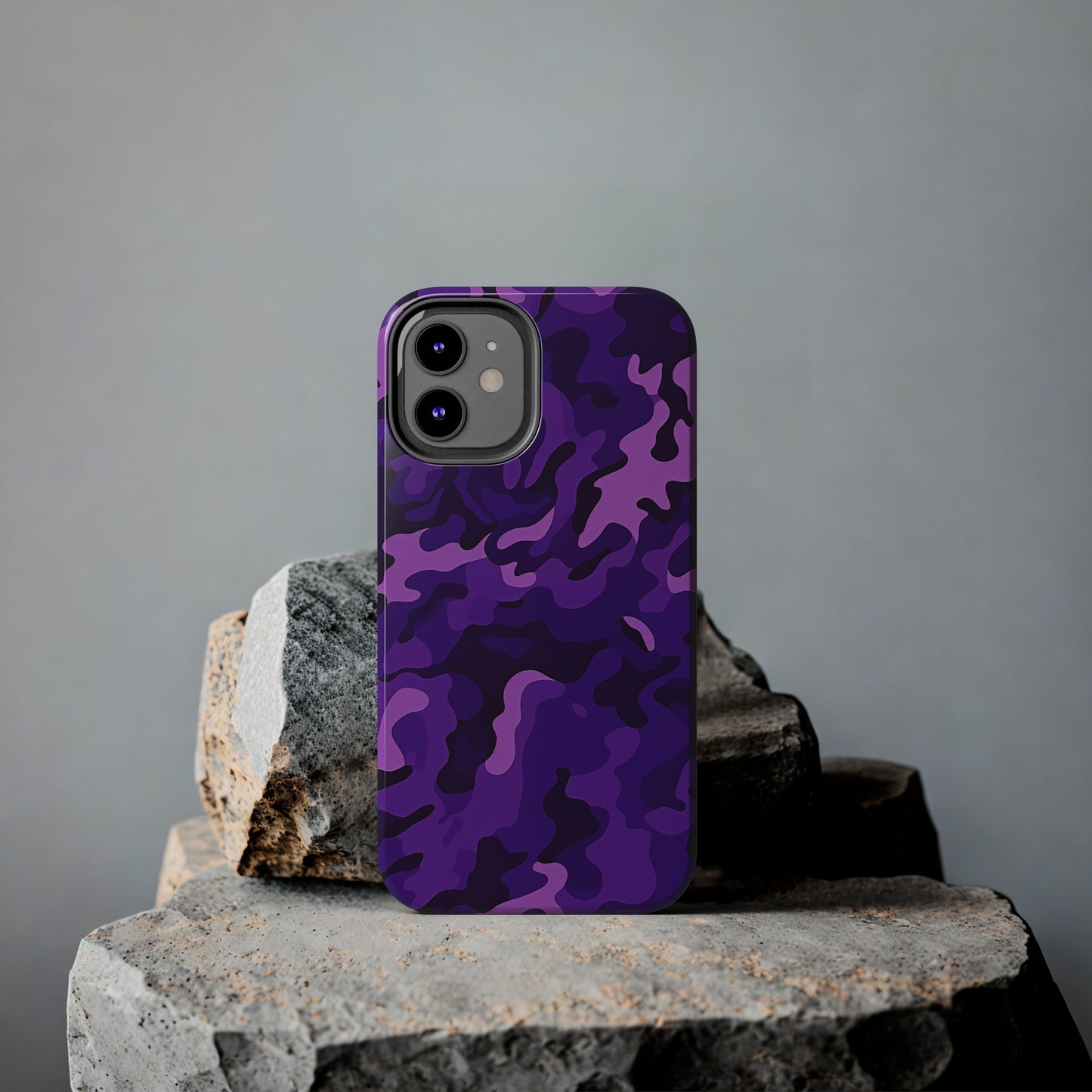 Purple Camouflage, iPhone 7, 8, X, 11, 12, 13, 14, 15+ case.