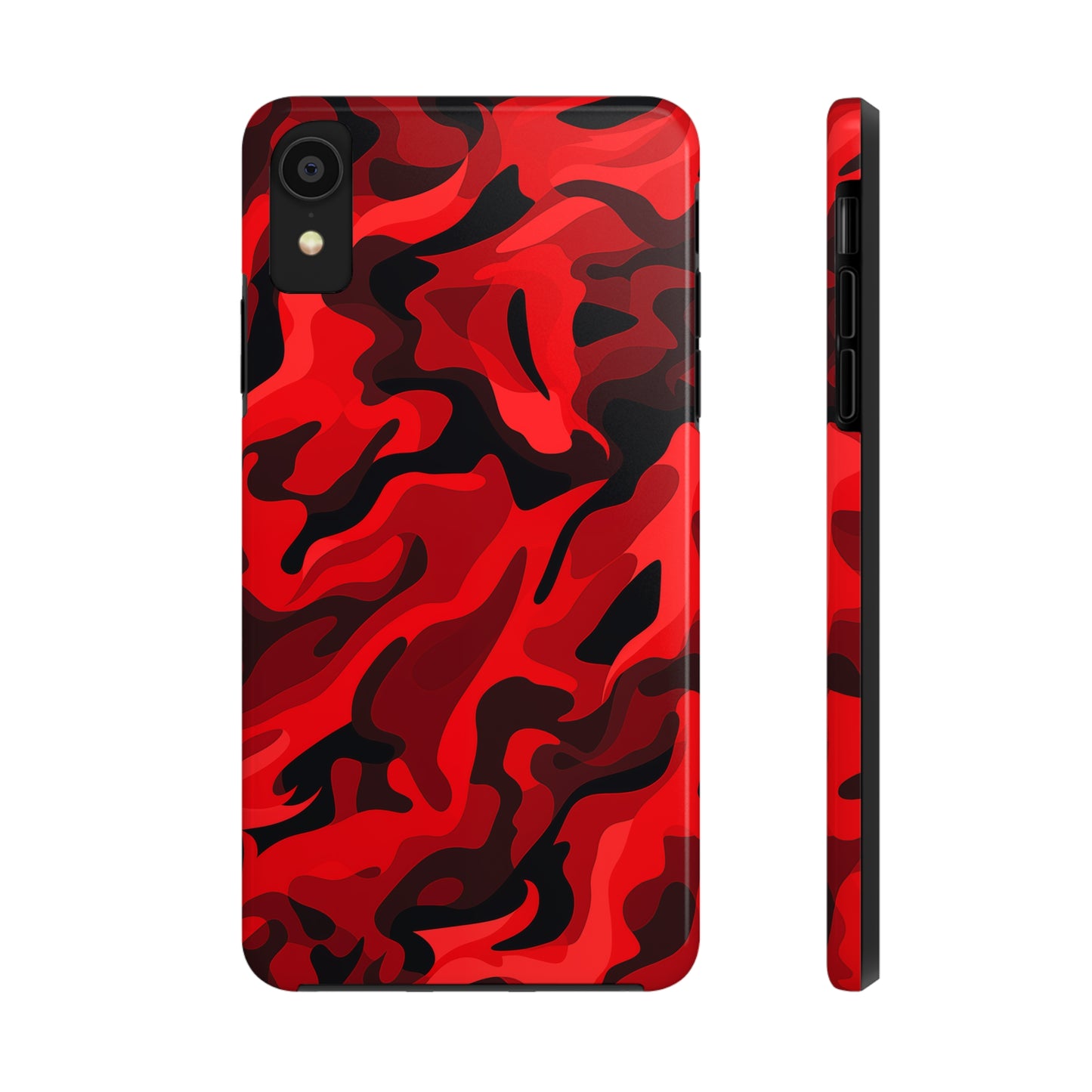 Red Camouflage, iPhone 7, 8, X, 11, 12, 13, 14, 15+ case.