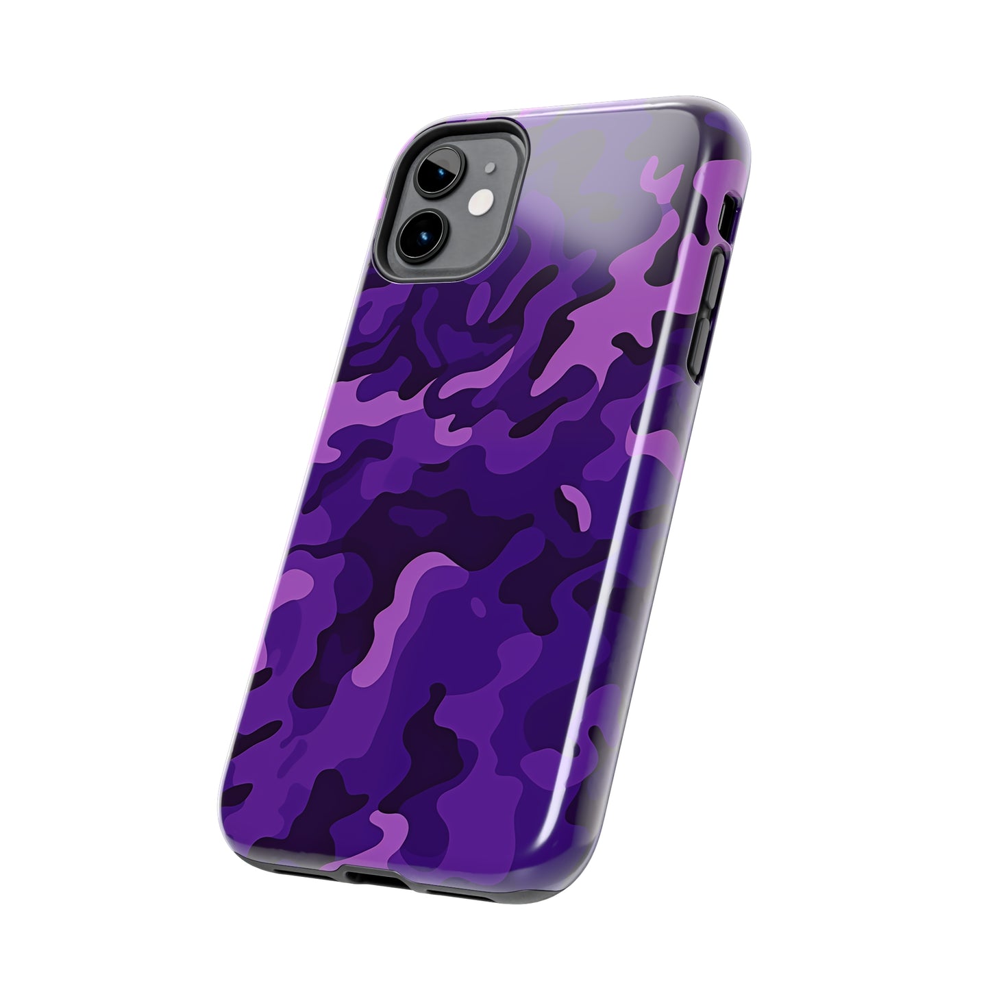 Purple Camouflage, iPhone 7, 8, X, 11, 12, 13, 14, 15+ case.