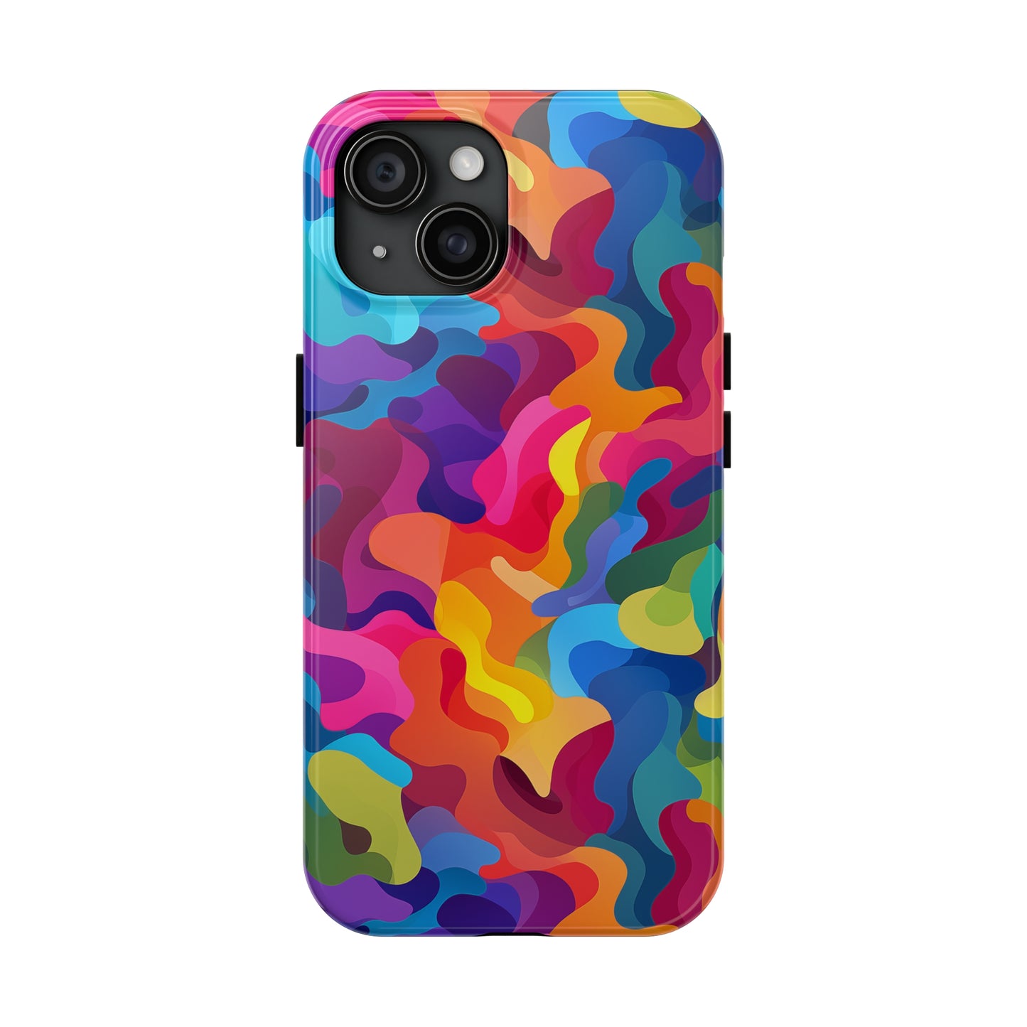 Rainbow Camouflage, iPhone 7, 8, X, 11, 12, 13, 14, 15+ case.