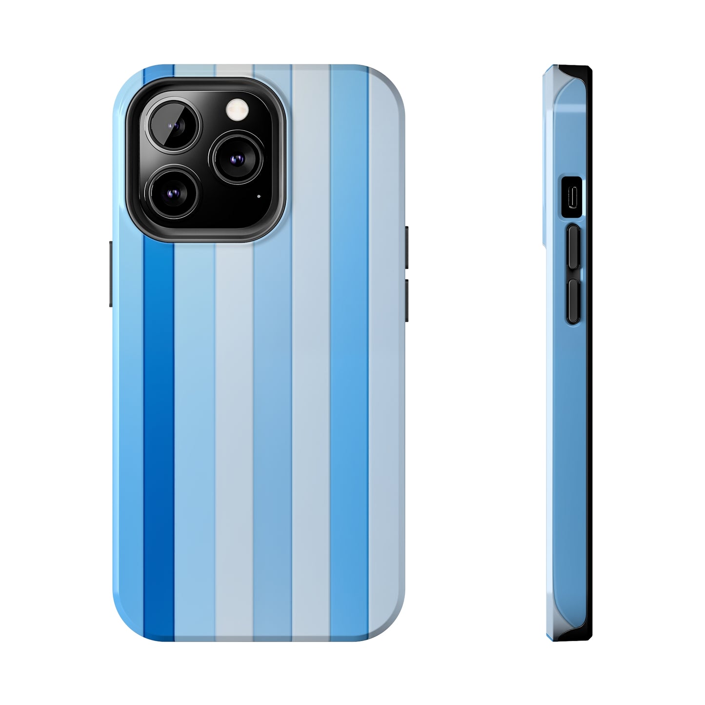 Blue stripes #01, iPhone 7, 8, X, 11, 12, 13, 14, 15+ case.