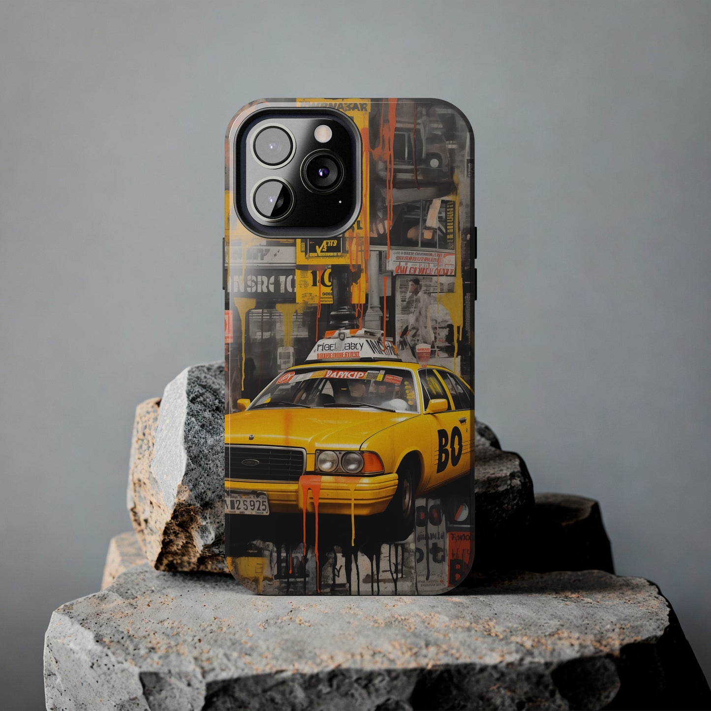 New York City, taxi cab, iPhone 7, 8, X, 11, 12, 13, 14, 15+ case.