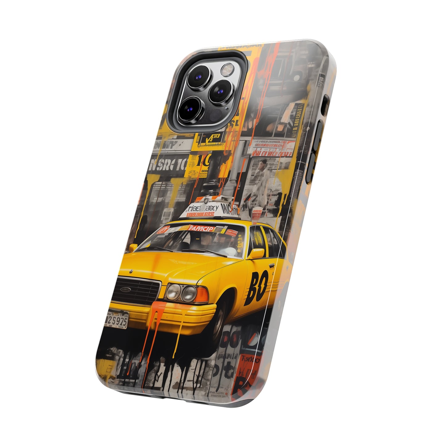 New York City, taxi cab, iPhone 7, 8, X, 11, 12, 13, 14, 15+ case.