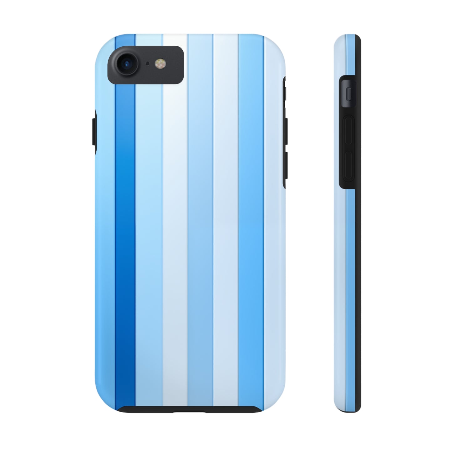 Blue stripes #01, iPhone 7, 8, X, 11, 12, 13, 14, 15+ case.