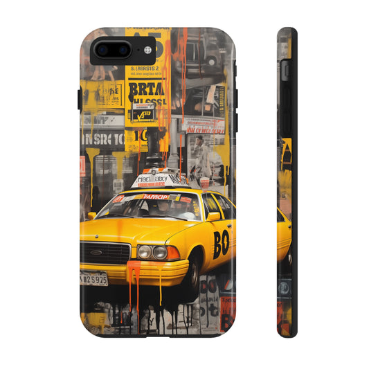 New York City, taxi cab, iPhone 7, 8, X, 11, 12, 13, 14, 15+ case.