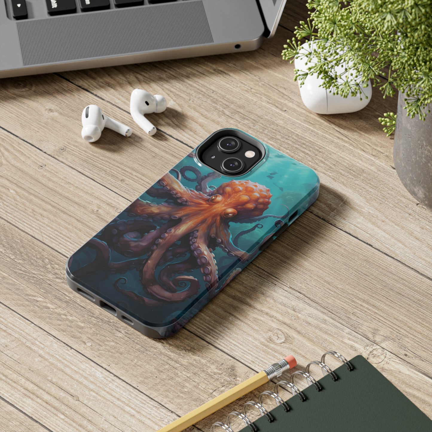 Octopus #02, iPhone 7, 8, X, 11, 12, 13, 14, 15+ case.