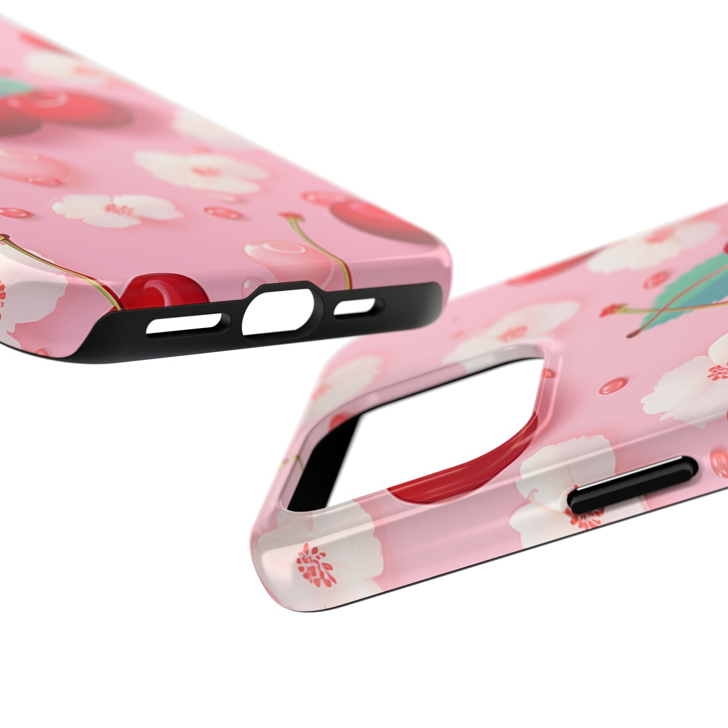 Cherries and Cherry Blossoms #02, iPhone 7, 8, X, 11, 12, 13, 14, 15+ case.