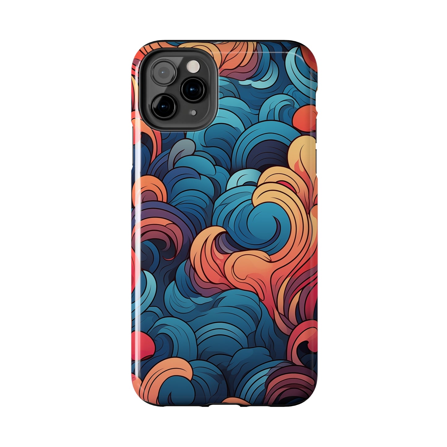 Abstract Swirls, iPhone 7, 8, X, 11, 12, 13, 14, 15+ case.