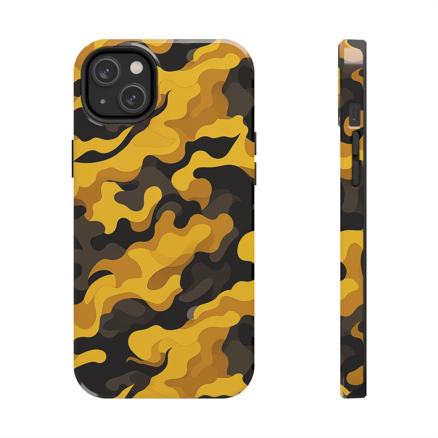 Yellow Camouflage, iPhone 7, 8, X, 11, 12, 13, 14, 15+ case.