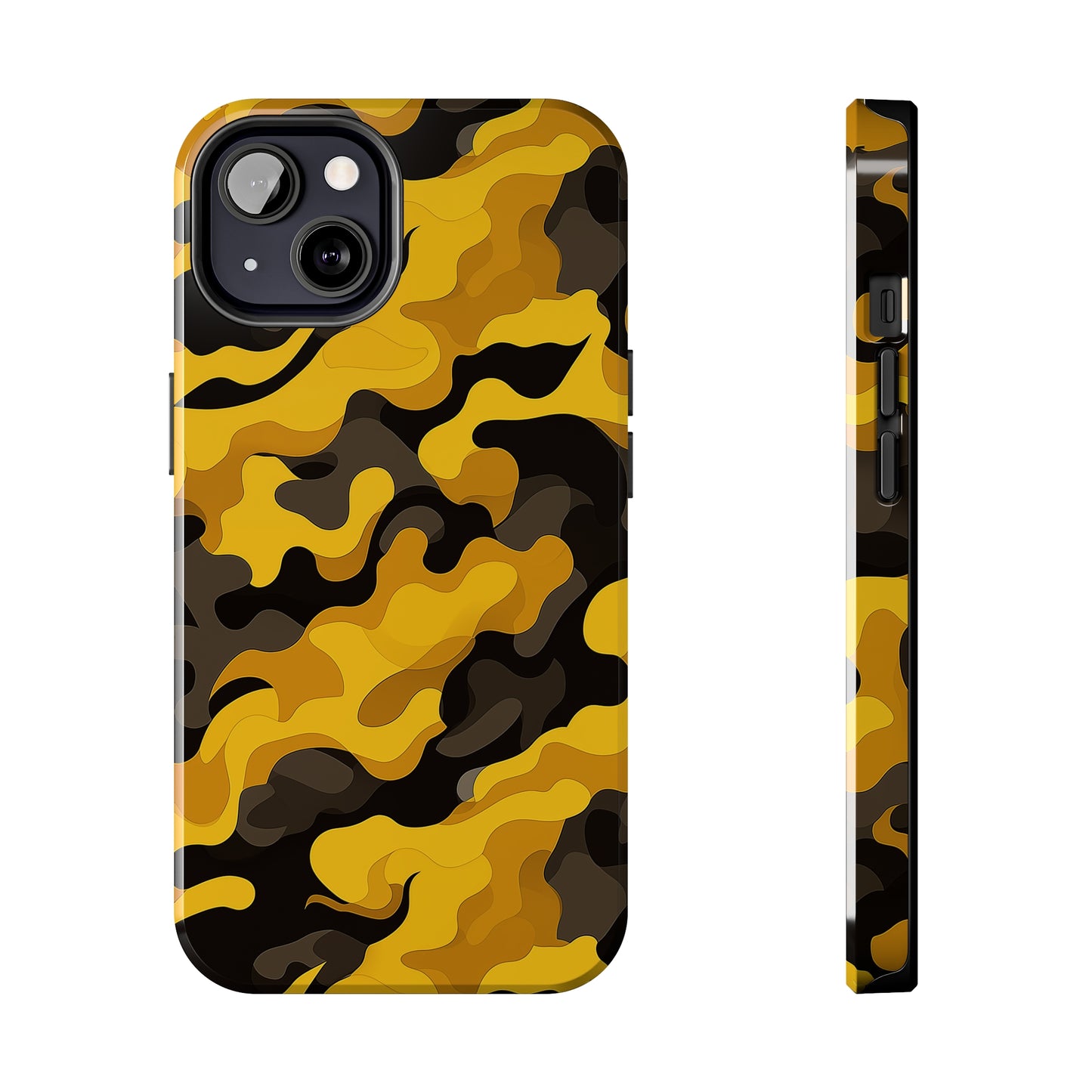 Yellow Camouflage, iPhone 7, 8, X, 11, 12, 13, 14, 15+ case.