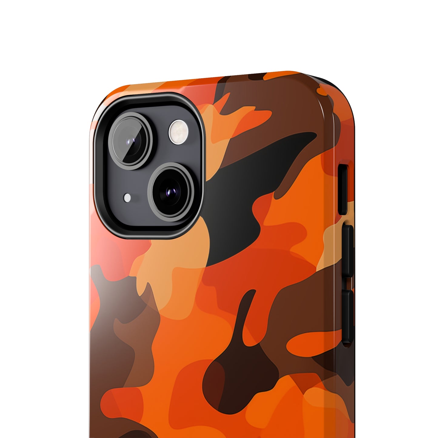 Orange Camouflage, iPhone 7, 8, X, 11, 12, 13, 14, 15+ case.