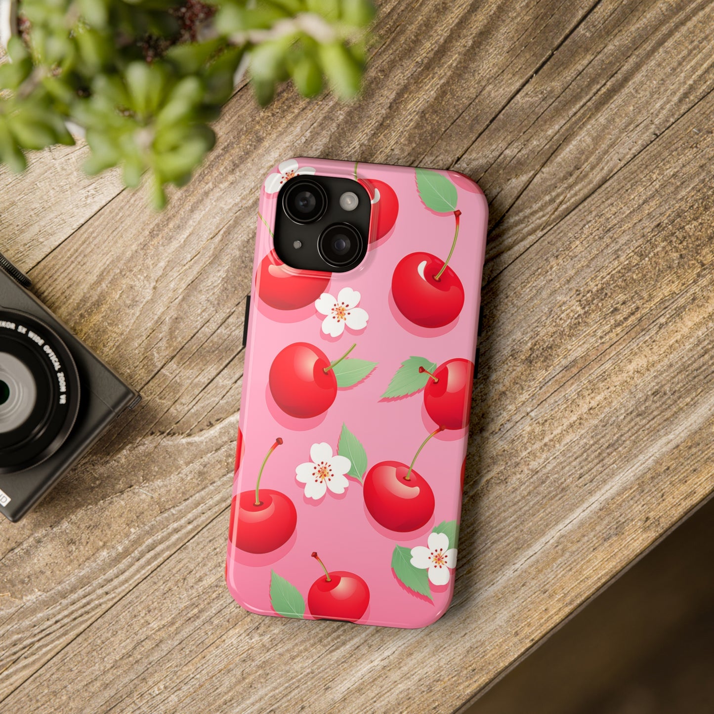 Cherries and Cherry Blossoms #03, iPhone 7, 8, X, 11, 12, 13, 14, 15+ case.