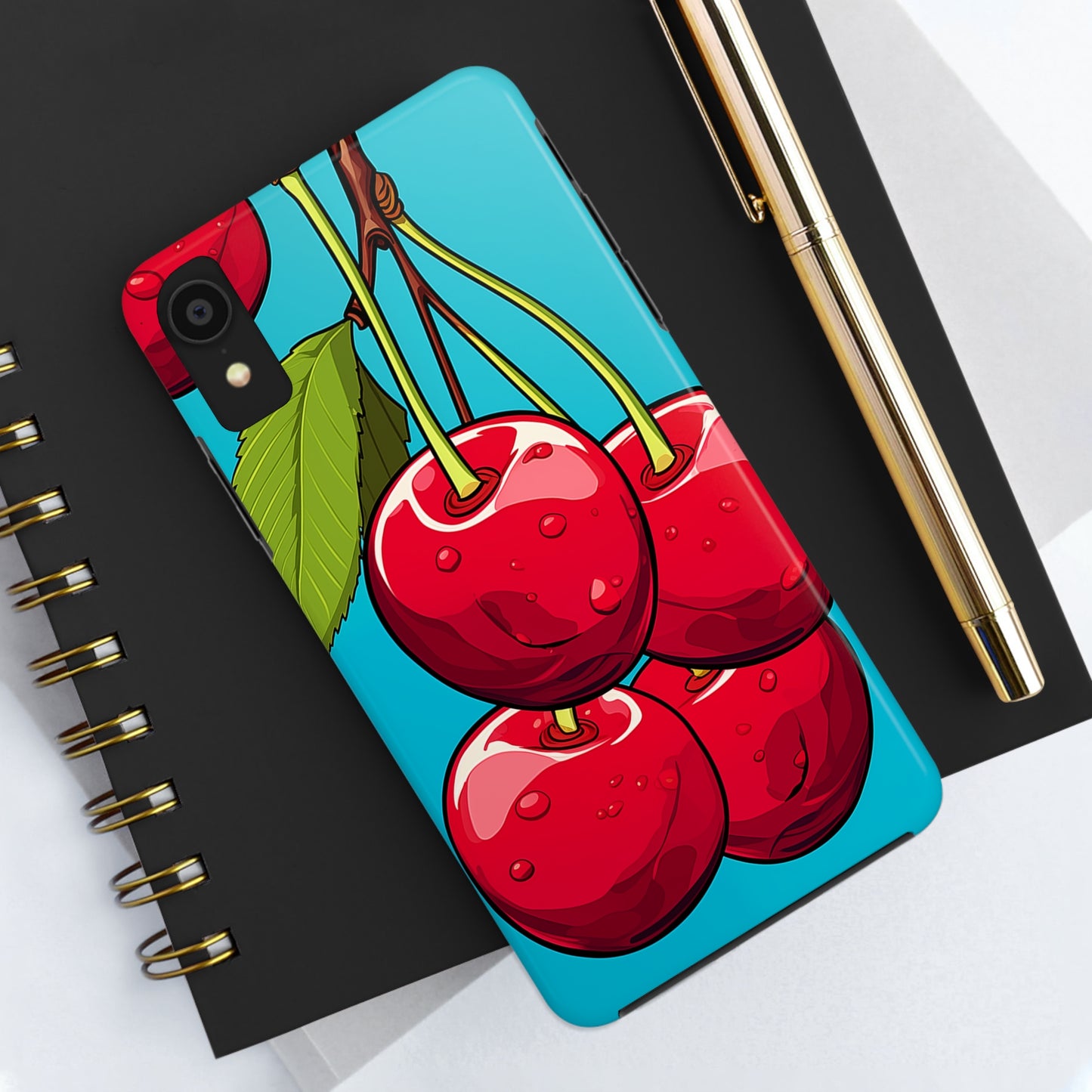 Cherries #09, iPhone 7, 8, X, 11, 12, 13, 14, 15+ case.