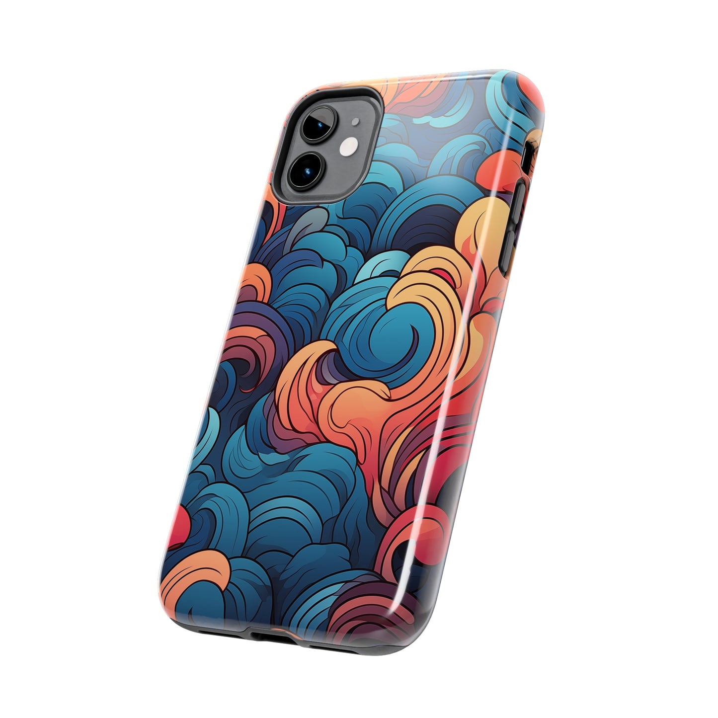 Abstract Swirls, iPhone 7, 8, X, 11, 12, 13, 14, 15+ case.