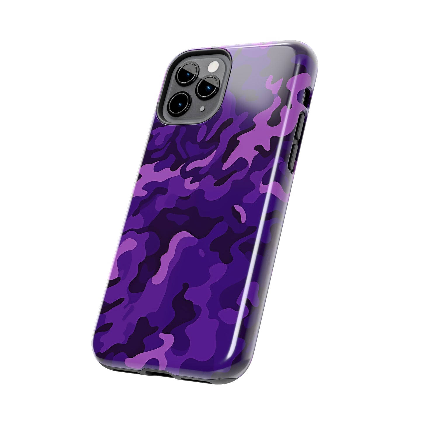 Purple Camouflage, iPhone 7, 8, X, 11, 12, 13, 14, 15+ case.