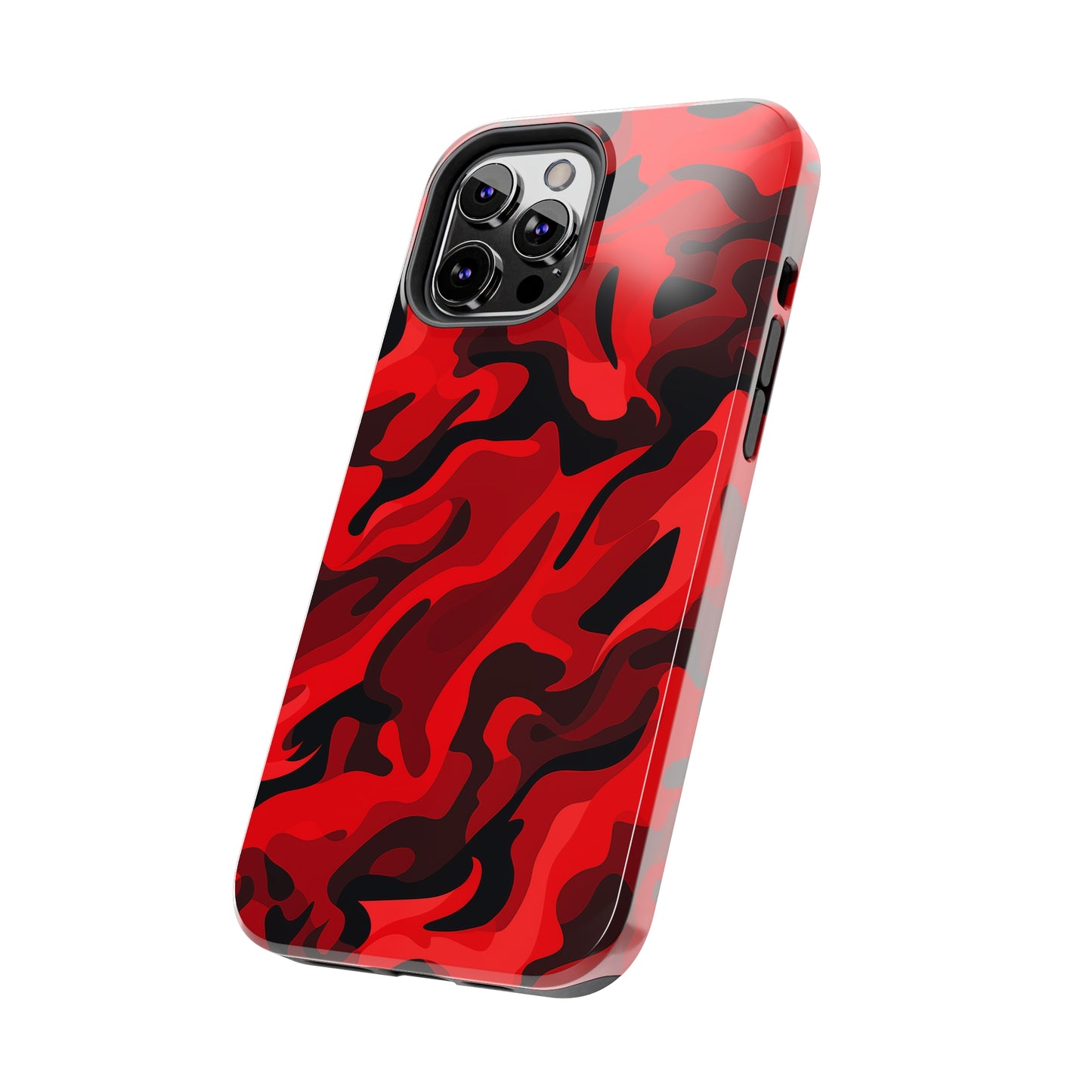 Red Camouflage, iPhone 7, 8, X, 11, 12, 13, 14, 15+ case.