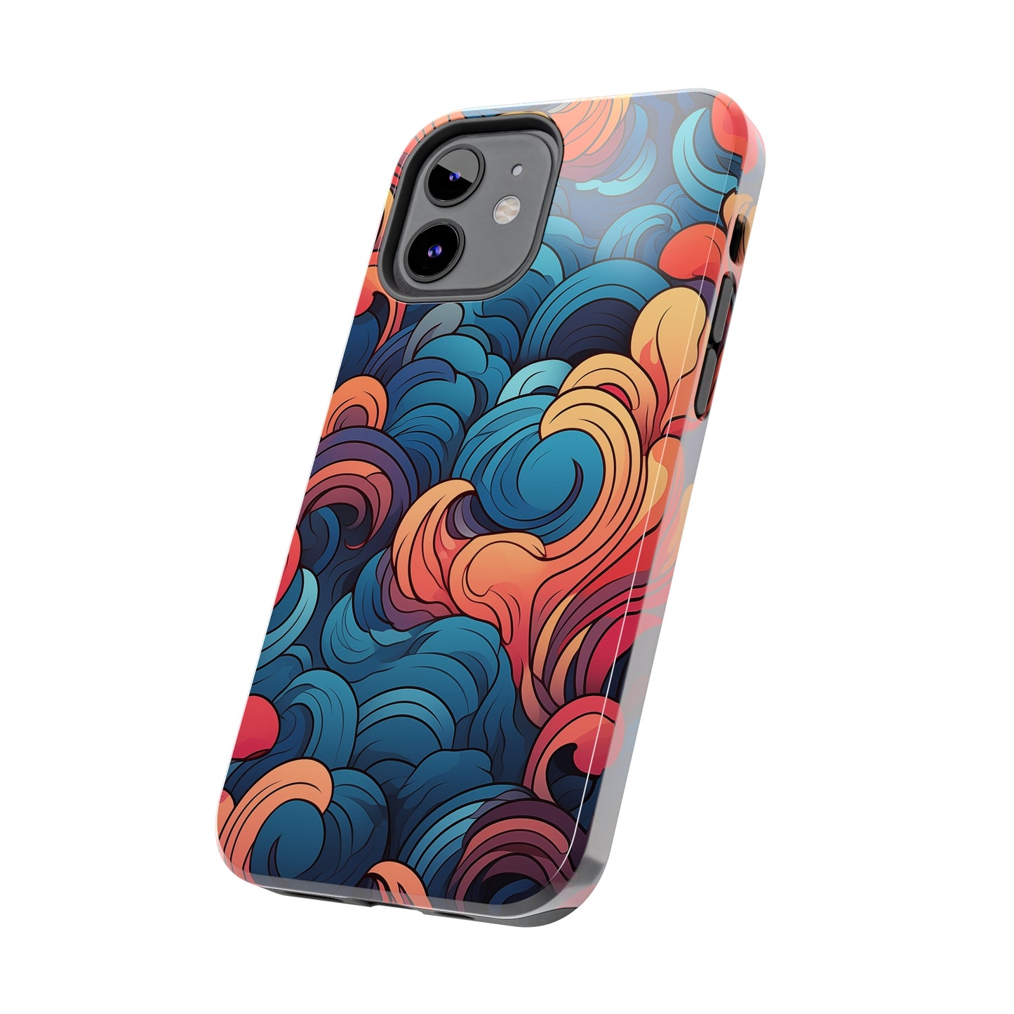 Abstract Swirls, iPhone 7, 8, X, 11, 12, 13, 14, 15+ case.