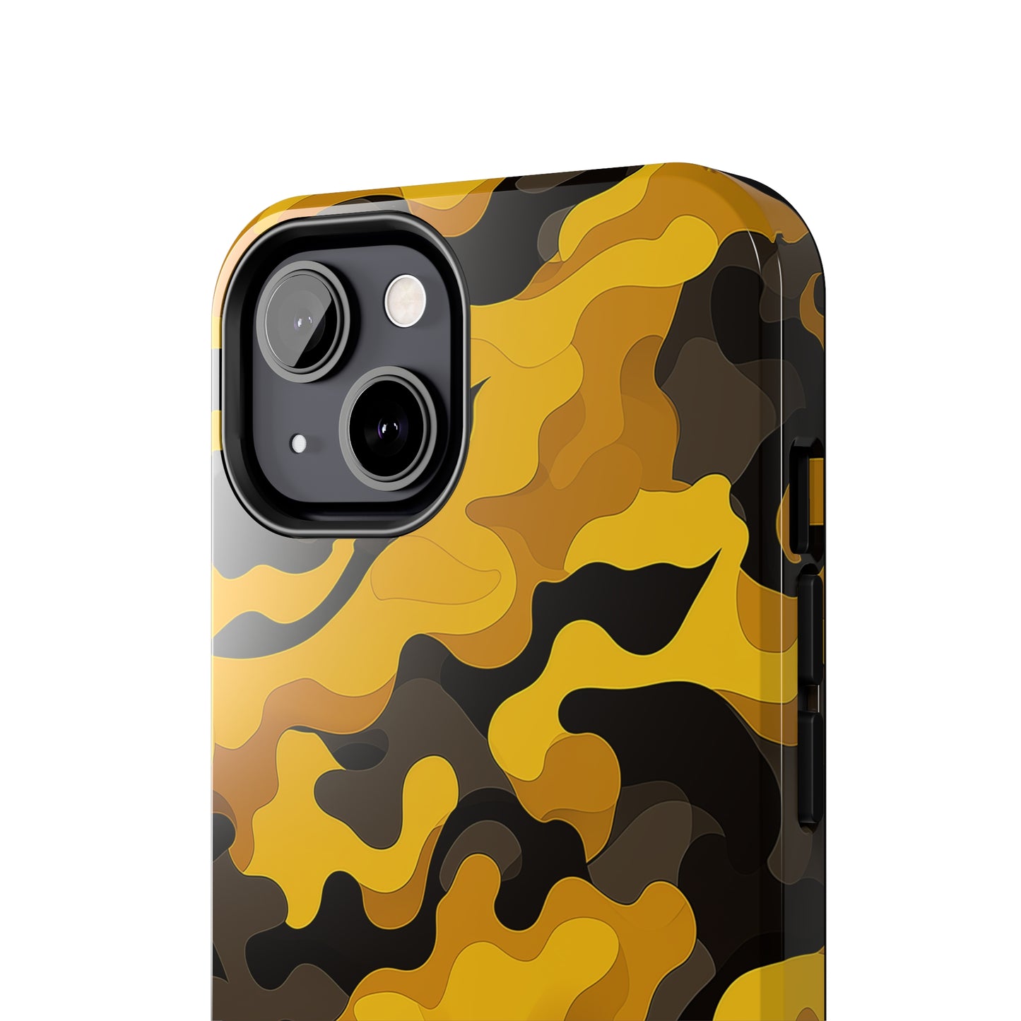 Yellow Camouflage, iPhone 7, 8, X, 11, 12, 13, 14, 15+ case.