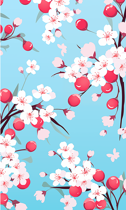 FREE Wallpaper: Cherries and Cherry Blossoms